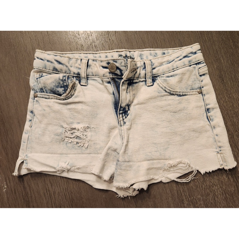 Art Class Girls Denim Shorts‎ Distressed Acid Wash Frayed Hem Size L